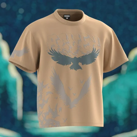 Beige Raven Oversized T shirt 1