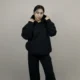 BLACK BASIC HOODIE - L