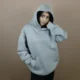 GREY BASIC HOODIE - XL